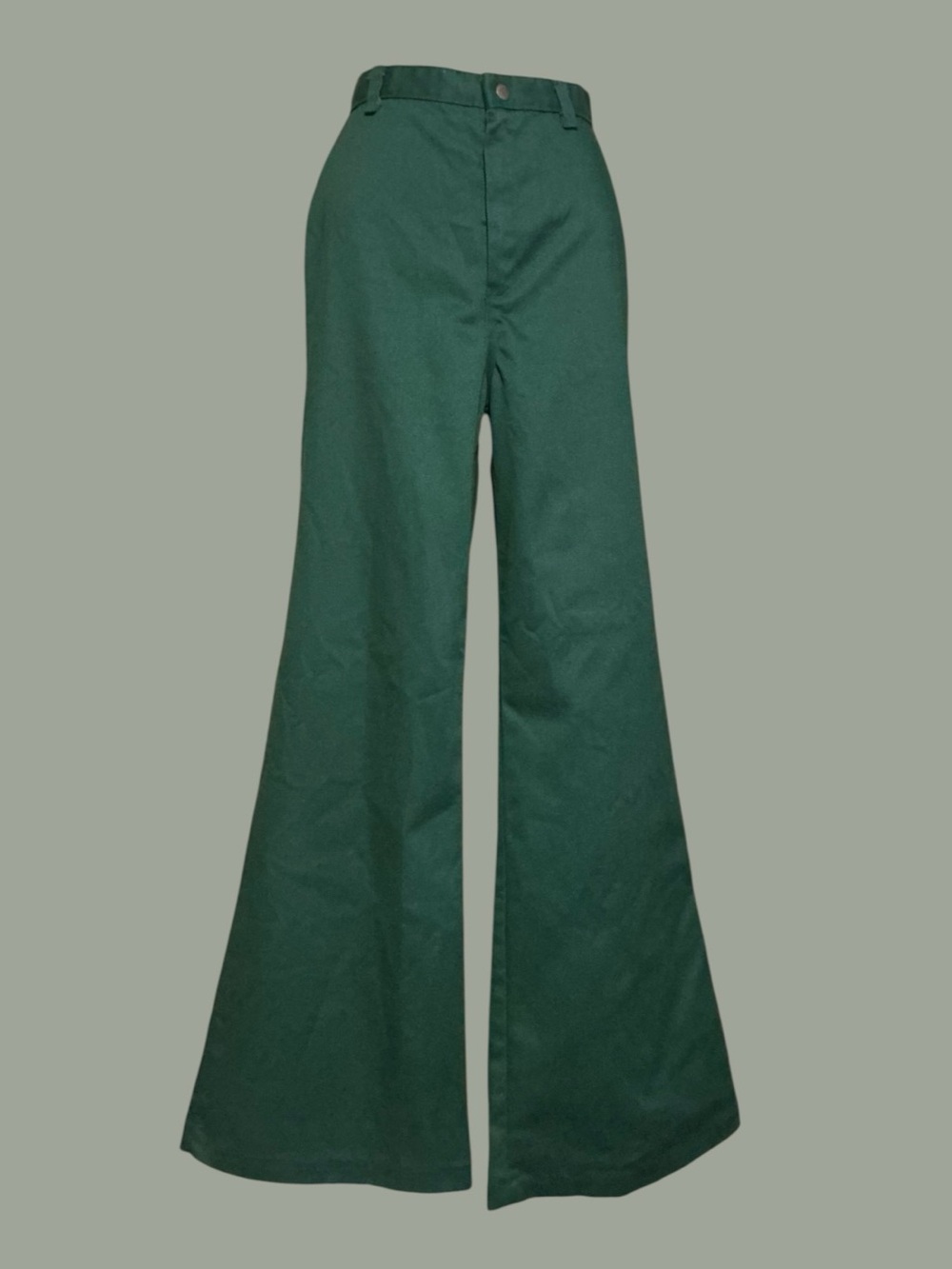 Vintage 70s Dittos Forest Green High Rise Wide Leg Bell Bottom Pants